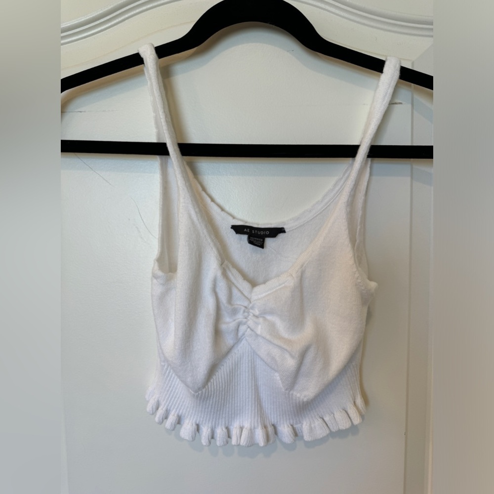 AE Studio white super soft strappy top size XS